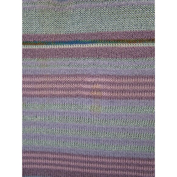 St John Sweater Large Purple Vest Pullover Striped Knit V-Neck USA * - Picture 3 of 10